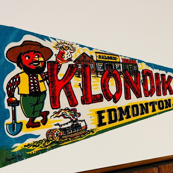 Vintage Edmonton, Alberta Klondike Days Felt Pennant - Picture 3 of 5